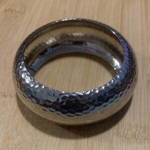 Silver Hammered Bangle Bracelet